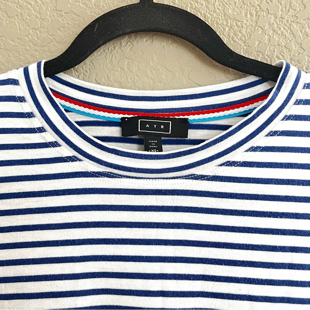 AYR Blue and White Striped Long Sleeve Tee - Picture 3 of 9